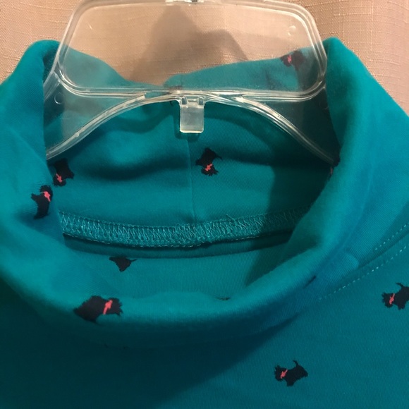 St John’s Bay L green Scottie Dog print turtleneck - Picture 4 of 6
